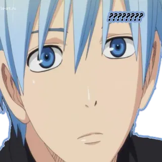 ❓ c0f79e63 Kuroko Tetsuya Kuroko's Basketball ?????????? anime, domanda, capelli blu, espressione, confuso telegram sticker