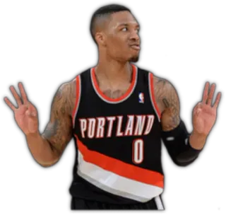 👌 70d5dd8e Damian Lillard Баскетбол, НБА, Портленд Трэйл Блэйзерс, Спортсмен, Номер 0 whatsapp sticker