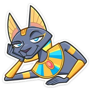 😏 421e4703 Anubis anubi, egizio, dio, sciacallo, antico egitto, cartone animato, divinità telegram sticker