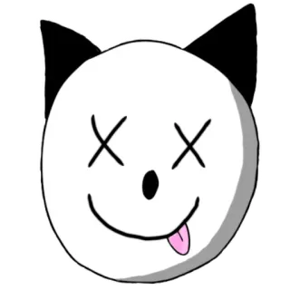 😝 e98bd0a2 고양이, 스티커, 죽음, 만화, 웃긴, 혀, 귀여운 telegram sticker