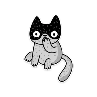 😲 b3852c41 猫, ステッカー, 動物, 漫画, 可愛い, マスク, かわいい telegram sticker