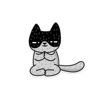 ⛩ e559f40d 猫, 瞑想, 動物, ステッカー telegram sticker