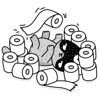😸 e60427cd トイレットペーパー, ナマケモノ, 面白い, かわいい, 漫画, 動物 telegram sticker
