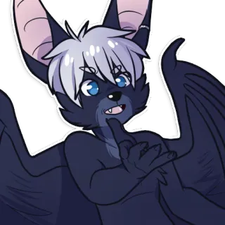 🤷 0ca6020b murciélago, furry, antro, lindo, animal, dibujos animados, mamífero, volador whatsapp sticker