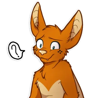 ❓ 248728f5 Furry, Murciélago, Animal, Dibujo animado, Pegatina, Signo de interrogación, Confundido, Mamífero whatsapp sticker