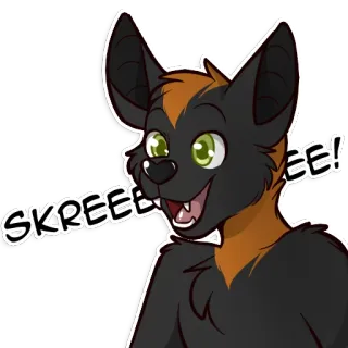 😛 3538ed1e SKREEEE! murciélago, animal, peludo, dibujos animados, lindo whatsapp sticker