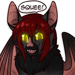 😃 4bf4b194 SQEE! murciélago, lindo, animal, dibujo animado, volando, mamífero, personaje whatsapp sticker