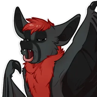 💤 5770a771 murciélago, furry, antropomórfico, animal, dibujos animados, mamífero whatsapp sticker
