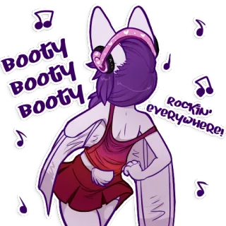 💃 6aa05ee3 BOOTY BOOTY BOOTY ROCKIN' EVERYWHERE! Murciélago, Auriculares, Música, Baile, Trasero, Fiesta, Lindo, Animal whatsapp sticker