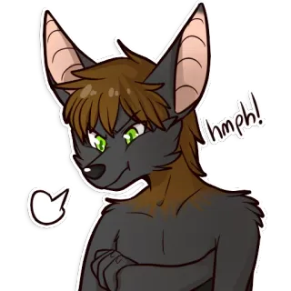 😤 876c1108 Umph! murciélago, antro, animal, dibujo animado, expresión, peludo, mamífero whatsapp sticker