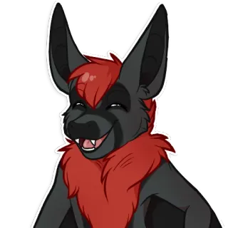 😃 8ec40145 murciélago, furry, mamífero, pelo rojo, antro, antropomórfico whatsapp sticker
