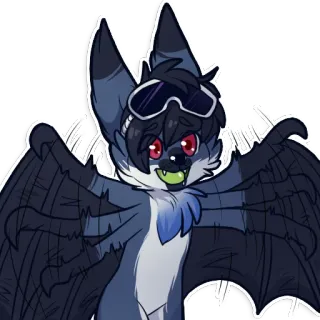 😓 a4297eed Furry, Murciélago, Antropomorfo, Animal, Personaje, Dibujo animado whatsapp sticker