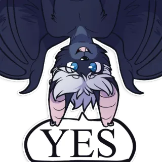 🙆 b4412207 YES murciélago, animal, lindo, sí, afirmativo, positivo whatsapp sticker