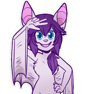 ✌ b5bffb55 murciélago, antro, furry, dibujos animados, pegatina, animal whatsapp sticker