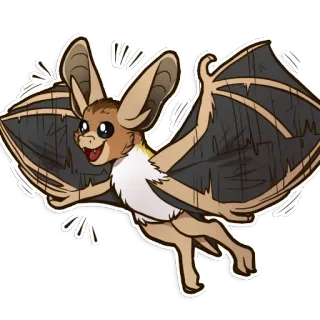 🦇 b84464c9 murciélago, animal, volador, mamífero, lindo, fauna, dibujos animados, pegatina whatsapp sticker