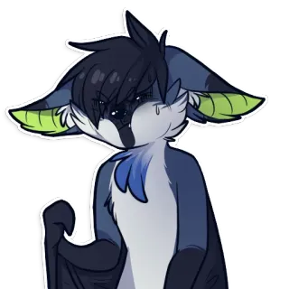 😡 d32ea96b murciélago, furry, animal, lindo, dibujo animado, triste whatsapp sticker