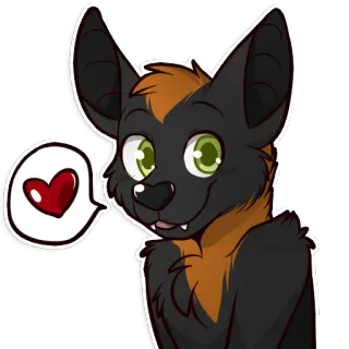 ❤ eebf6310 murciélago, mamífero, lindo, corazón, amor, animal, pegatina whatsapp sticker