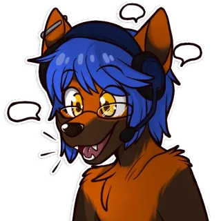 👅 f39dbef8 Furry, Antropomorfo, Perro, Personaje, Ilustración, Dibujos animados, Hablando, Auriculares whatsapp sticker