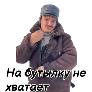 🥃 339da726 На бутылку не хватает 男性, 冬, ロシア, コート, ステッカー telegram sticker