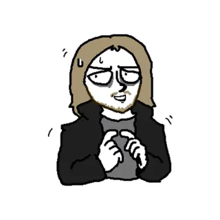 😅 82b8f6e5 Cartone animato, Uomo, Nervoso, Ansioso, Sudato telegram sticker