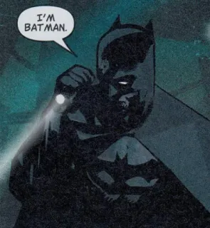 🛀 f7c66d0b Batman I'M BATMAN. Batman, superhero, comic book, vigilante, dark knight, Gotham telegram sticker
