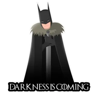😎 49b2eb0b Batman DARKNESS IS COMING batman, duisternis, gotham, sticker, held whatsapp sticker