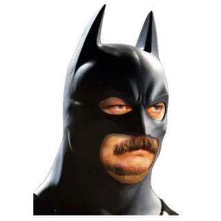 😐 198f40c8 Batman 蝙蝠侠, 搞笑, 胡子, 超级英雄, 幽默, 表情包 whatsapp sticker