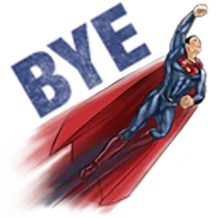👋 0facafc8 Superman BYE 超级英雄, 超人, 飞行, 披风, 再见, 再会 whatsapp sticker