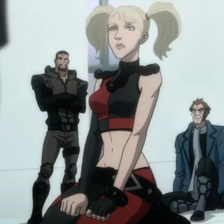 💉 a7db205c Harley Quinn Harley Quinn, DC Comics, Cartoon, Bösewicht, Zöpfe, Weibliche Figur, Comic telegram sticker