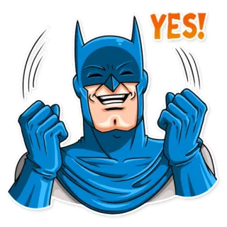😆 10eaeb9f Batman YES! batman, sí, celebración, afirmativo telegram sticker