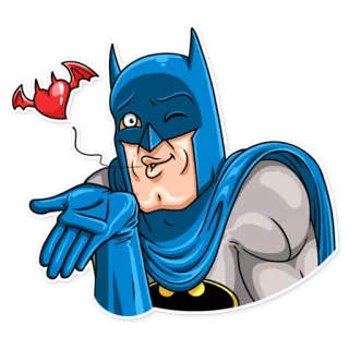 😘 3b4ef0e2 Batman Batman, superhéroe, DC Comics, dibujos animados, beso telegram sticker
