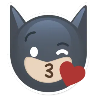 😘 398afdc9 Batman Batman, Mruganie, Buziak, Emoji, Kreskówka telegram sticker