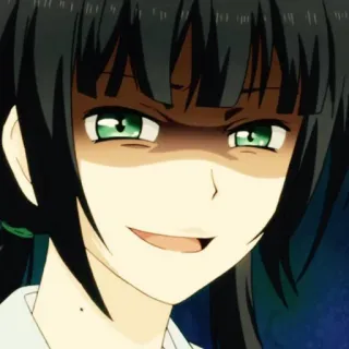 💀 b779a60c anime, woman, smirk, facial expression, grin telegram sticker