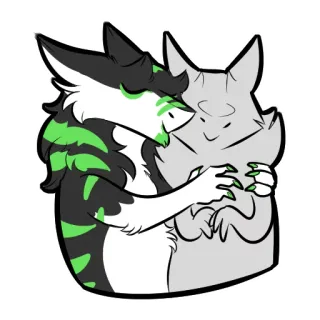 🙌 5d09940b Furry, Anthro, Binatang, Pelukan, Kasih sayang, Kartun telegram sticker