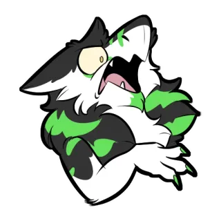 😨 b97beb1d Kartun, Furry, Anthro, Serigala, Binatang, Karakter telegram sticker