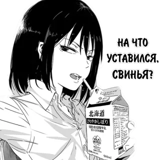 😡 725e561c НА ЧТО УСТАВИЛСЯ, СВИНЬЯ? Anime, Gadis, Susu, Kasar, Sombong telegram sticker
