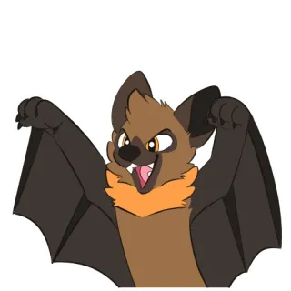 👻 8b2f0358 bat, animal, cartoon, flying, cute telegram sticker