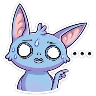 😰 57d2f582 ooo マンガ, 汗, 心配, 不安, 動物 telegram sticker