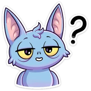 ❓ 630278de 猫, はてなマーク, 困惑, 動物, かわいい, 漫画, ステッカー, イラスト telegram sticker