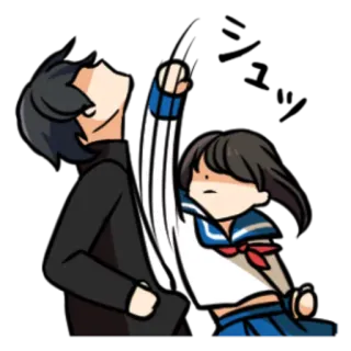 👊 bcf0378f Ayano Aishi Yandere Simulator Anime, Uniforme escolar, Yandere, Éxito, Violencia, Videojuego telegram sticker