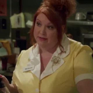 🎋 11a924fe Melanie ผู้หญิง, พนักงานเสิร์ฟ, ป้ายชื่อ, ผมแดง telegram sticker