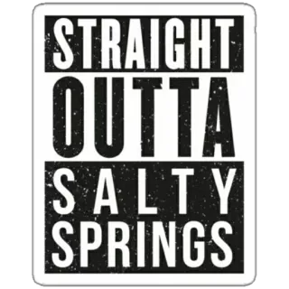 🔫 47756b50 STRAIGHT OUTTA SALTY SPRINGS 直接来自, 盐泉, 地点贴纸, 搞笑 telegram sticker