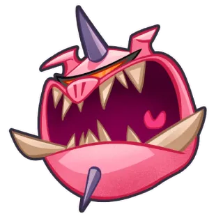 🐽 0f7d0a22 monster, makhluk, kartun, merah muda, marah, gigi telegram sticker