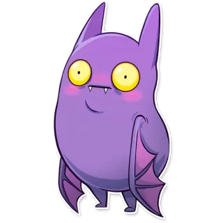 😳 c3c52eaf chauve-souris, dessin animé, animal, mignon, mammifère volant, violet, illustration telegram sticker