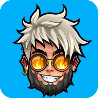 🖼 7852ae13 Cartone animato, Avatar, Ritratto, Uomo barbuto, Fuoco, Occhiali telegram sticker