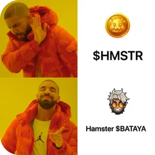 🧥 e595043c $HMSTR Hamster $BATAYA meme, criceto, cripto, finanza, valuta, online telegram sticker