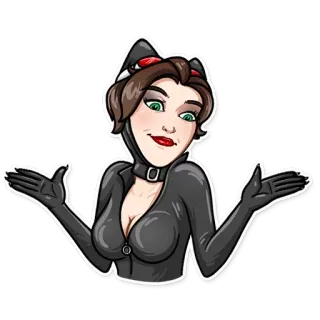 🤷‍♀️ 1488fd36 Catwoman catwoman, dc comics, cattivo, felino, donna, supereroe whatsapp sticker
