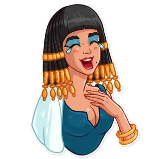 😂 ab27fa6a cartone animato, egiziano, donna, Cleopatra, Egitto whatsapp sticker