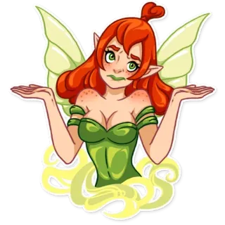 🤷 ad125f81 fata, fantasy, cartone animato, ali, donna whatsapp sticker