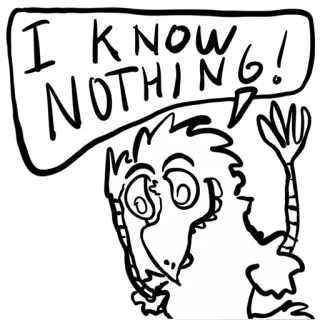 🐓 79923ebe I KNOW NOTHING! pássaro, desenho animado, ignorância, engraçado, animal telegram sticker
